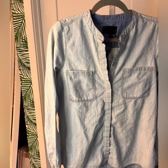 Vince Womens Chambray Patch Pocket Shirt XS - Picture 4 of 11